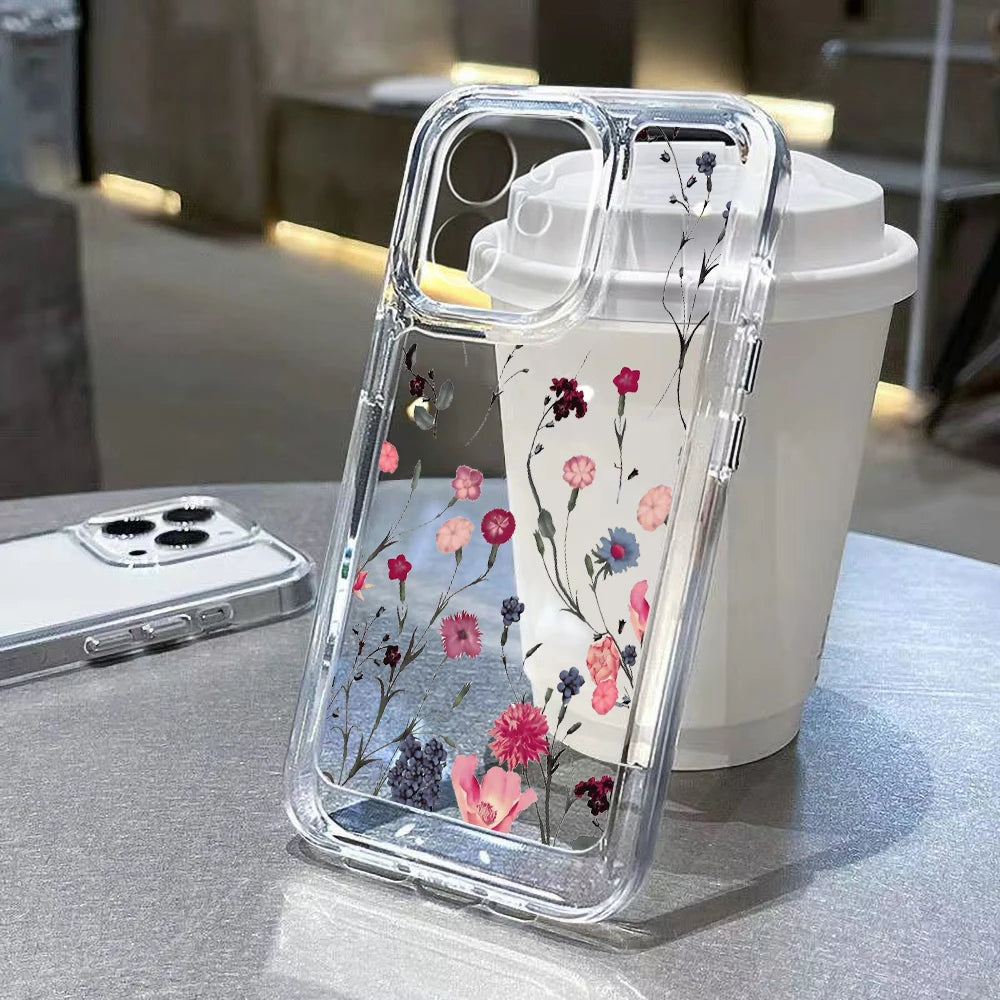 Elegant Soft Flower Phone Case - Clear Cover for Samsung