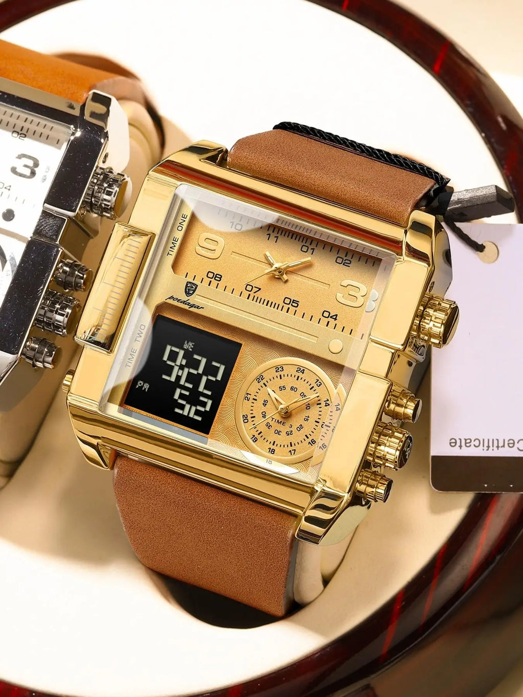 Elegant Men's Rectangular Quartz Watch - Waterproof & Luminous