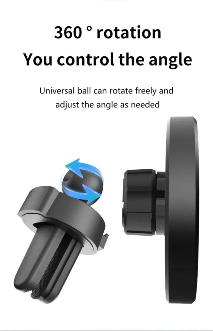 Premium Magsafe Car Wireless Charger - 15W Fast Vent Mount