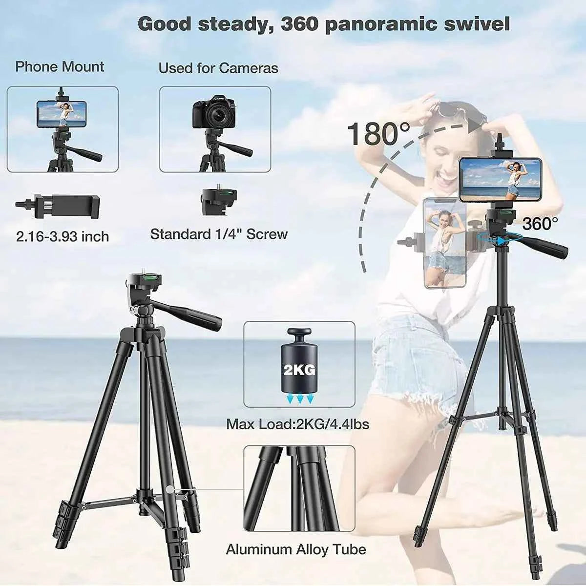 Professional Mobile Tripod for Phone - Lightweight & Adjustable