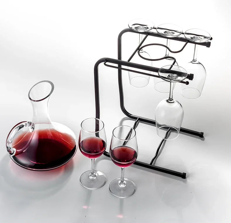 Elegant European Red Wine Glasses - Luxurious Decanter Set