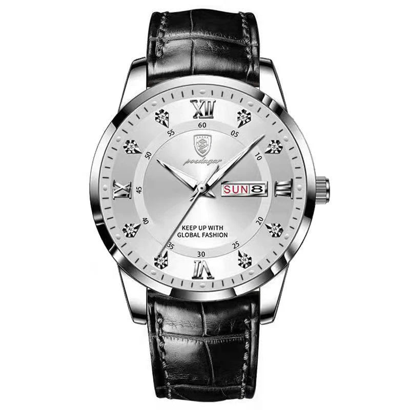 Luxury Men's Quartz Watch - Waterproof & Luminous Leather