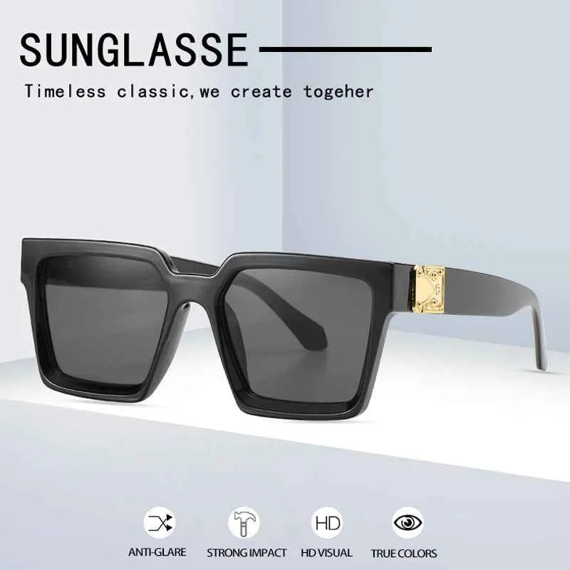 Luxury Square Sunglasses Men - Retro UV400 Designer Eyewear