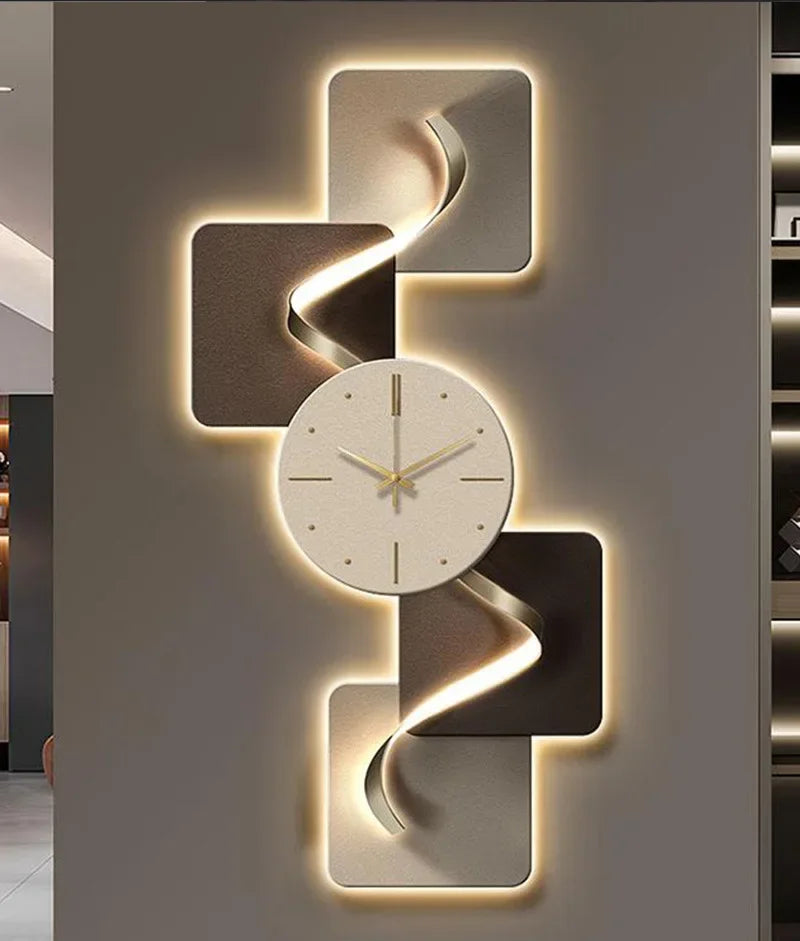 Elegant Modern LED Wall Clock - Frameless Carbon Crystal