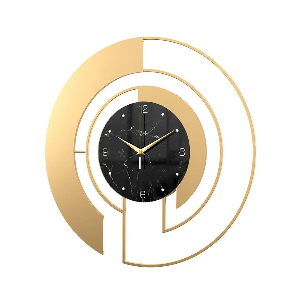 Elegant Gold Metal Wall Clock - Silent & Decorative