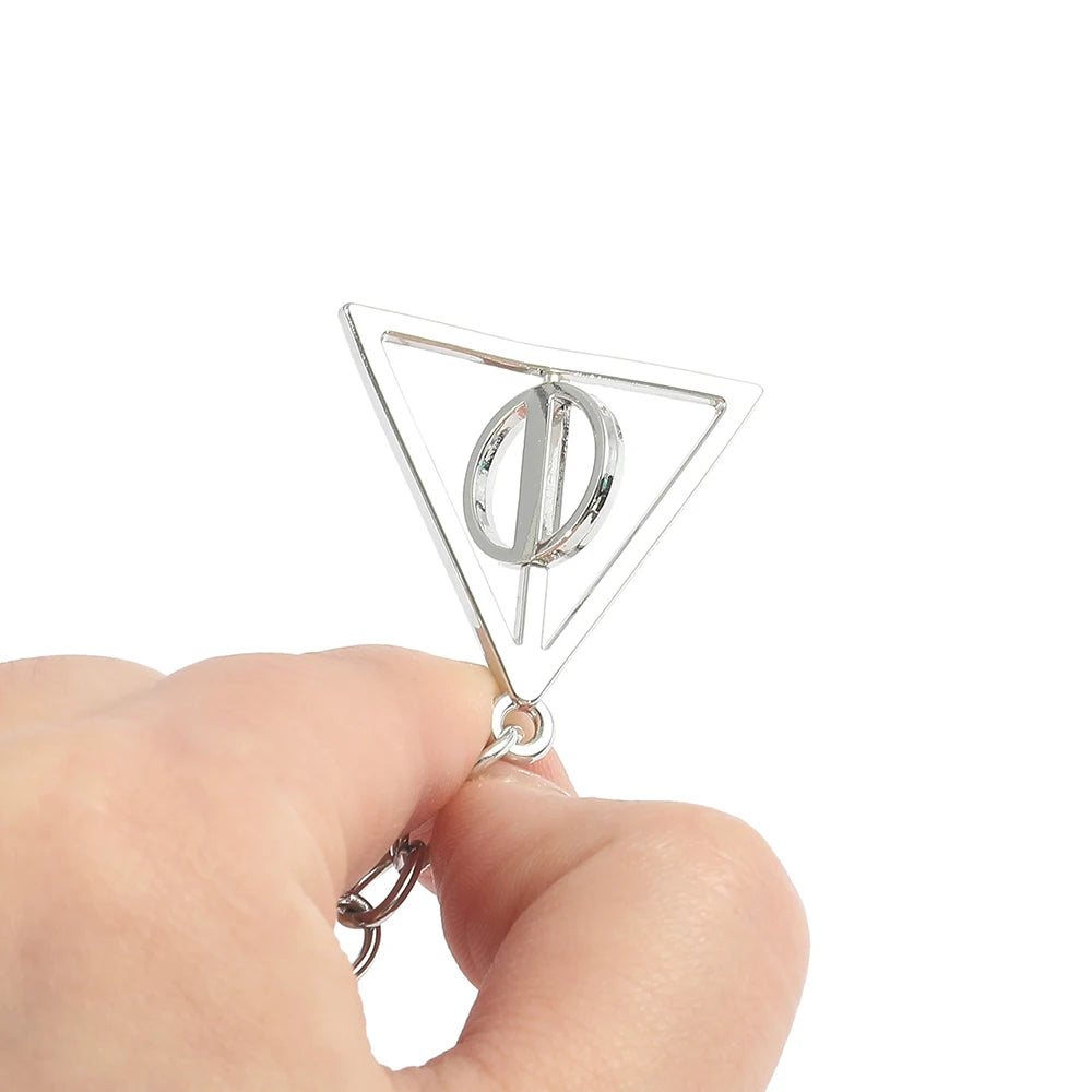Deathly Hallows Keychain - Premium Rotated Metal Bag Accessory