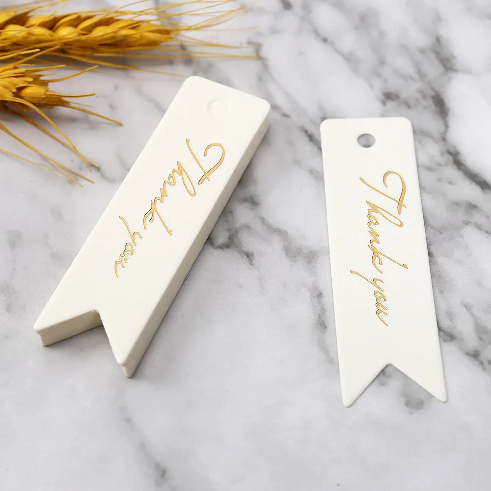 Elegant Kraft Paper Gift Tags - 50pc Thank You Labels