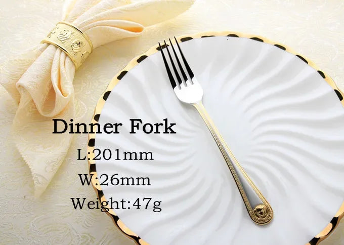 Elegant Gold Plated Cutlery Set - Vintage Western Design