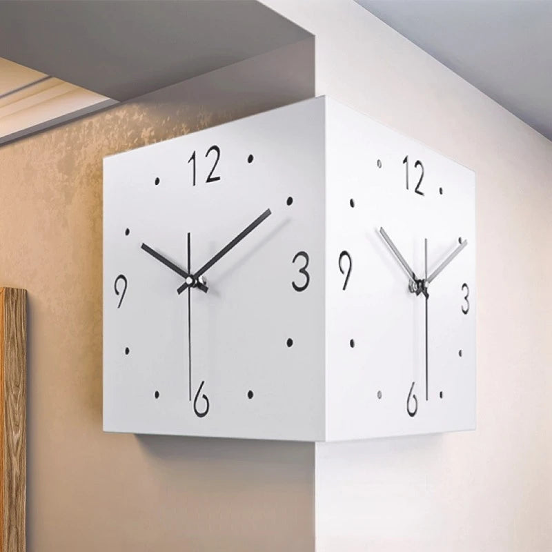 Elegant Double Sided Wall Clock - Silent Analog Display