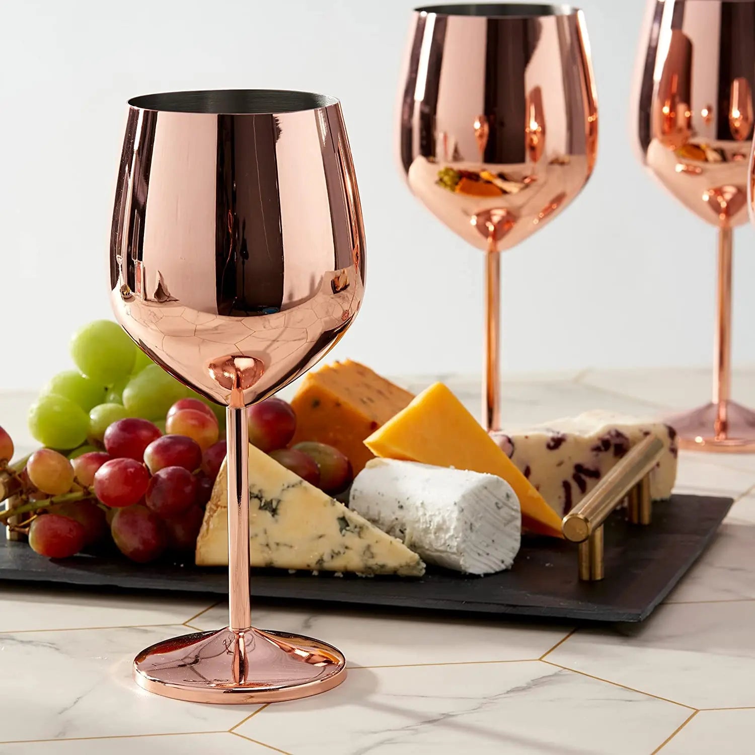 Premium Unbreakable Wine Glasses - Stainless Steel Stemware