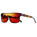 Classic Square Sports Sunglasses - Patterned Temples & UV Protection
