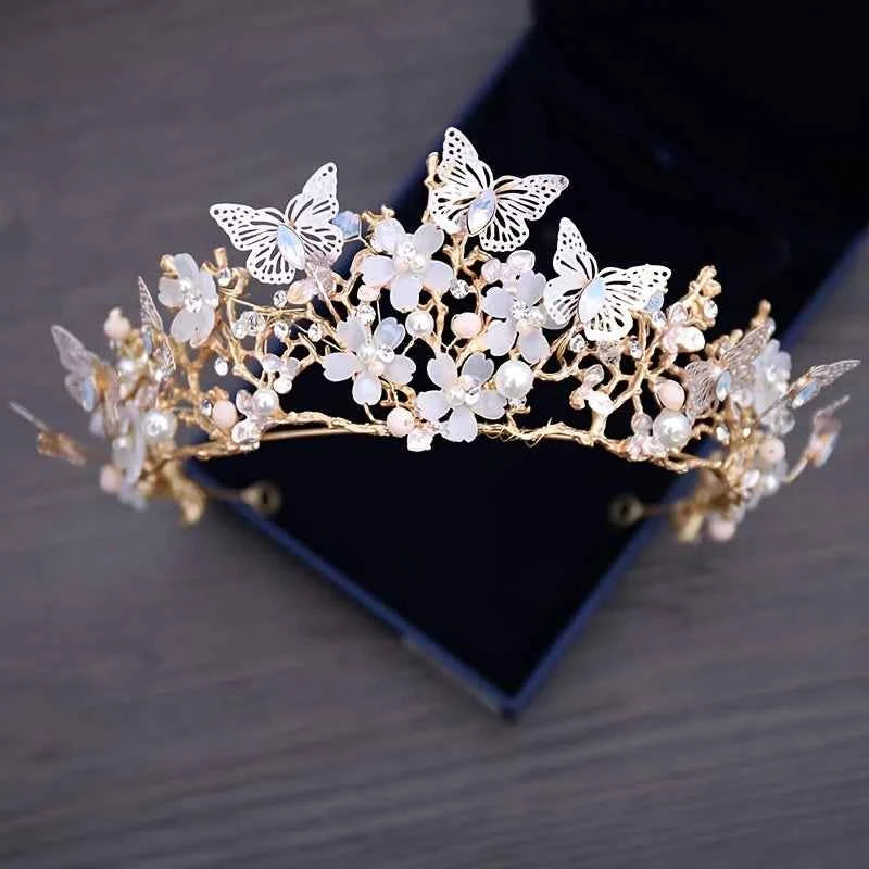 Luxury Crystal Pearl Bridal Jewelry Set with Crown
