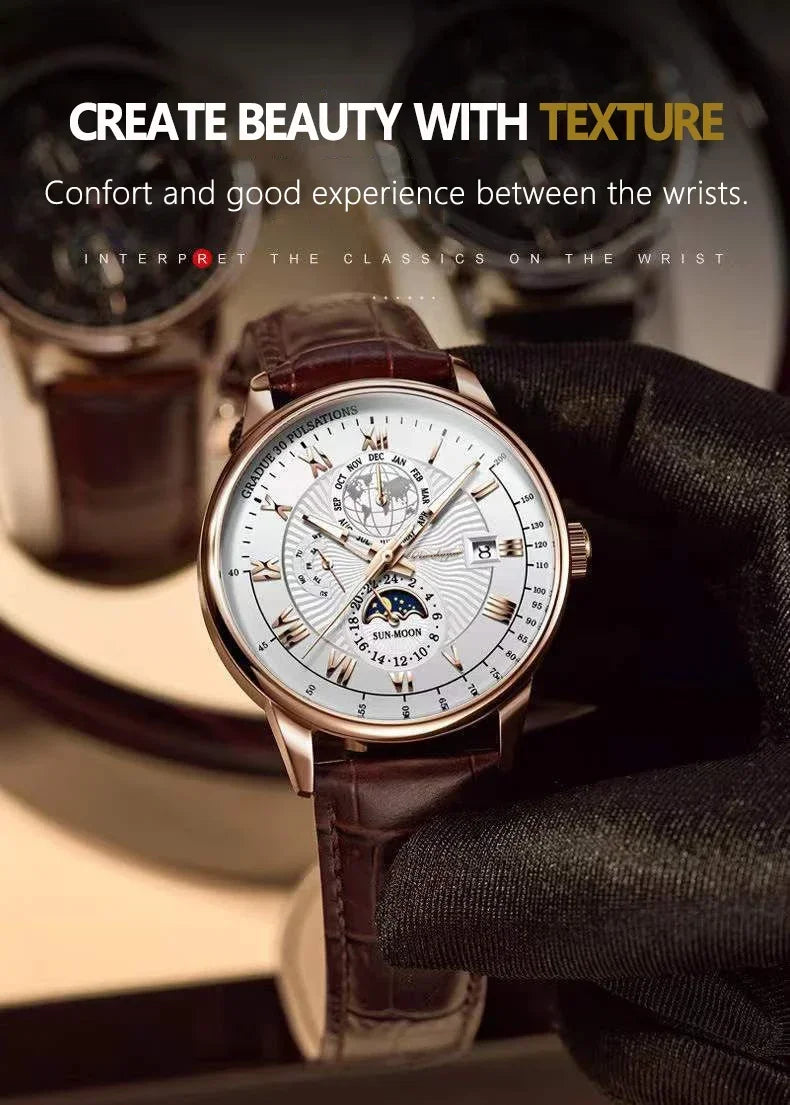 Elegant Men's Quartz Leather Watch - Versatile Business Style