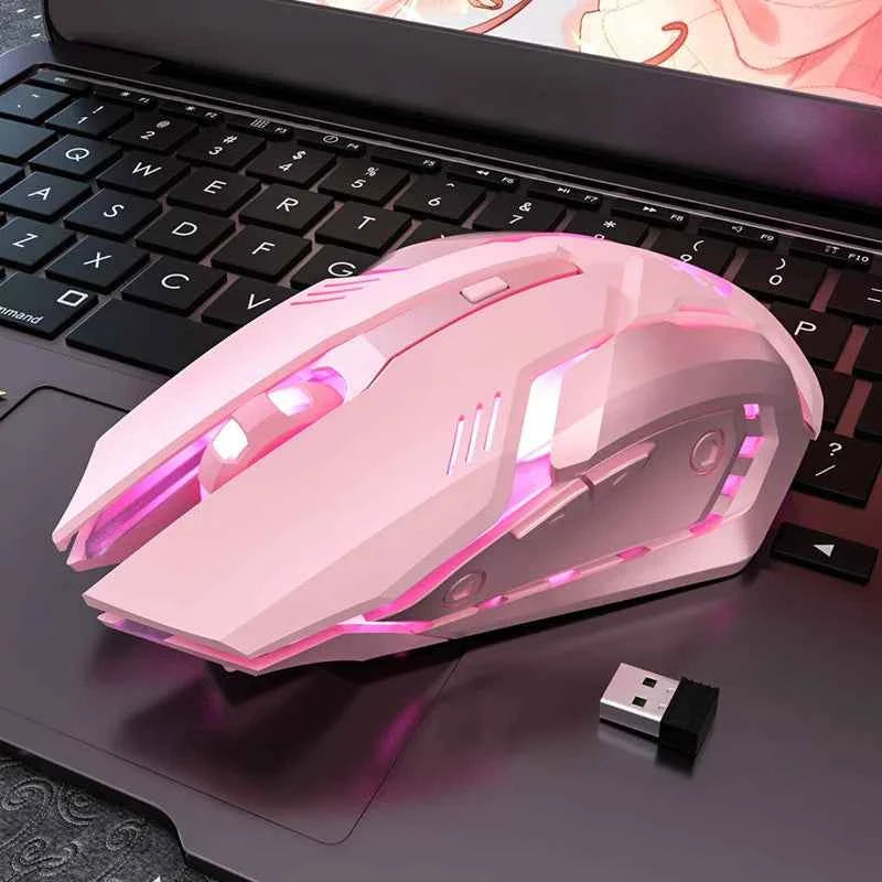 Ergonomic gaming mouse - RGB lighting with 6 buttons and silent click design