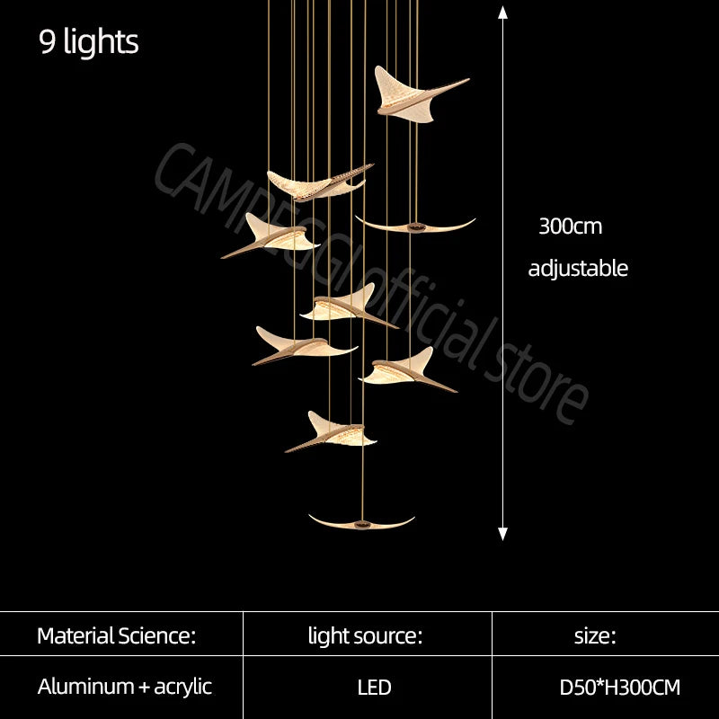 Luxury Modern Acrylic LED Chandelier - Elegant Villa Lighting