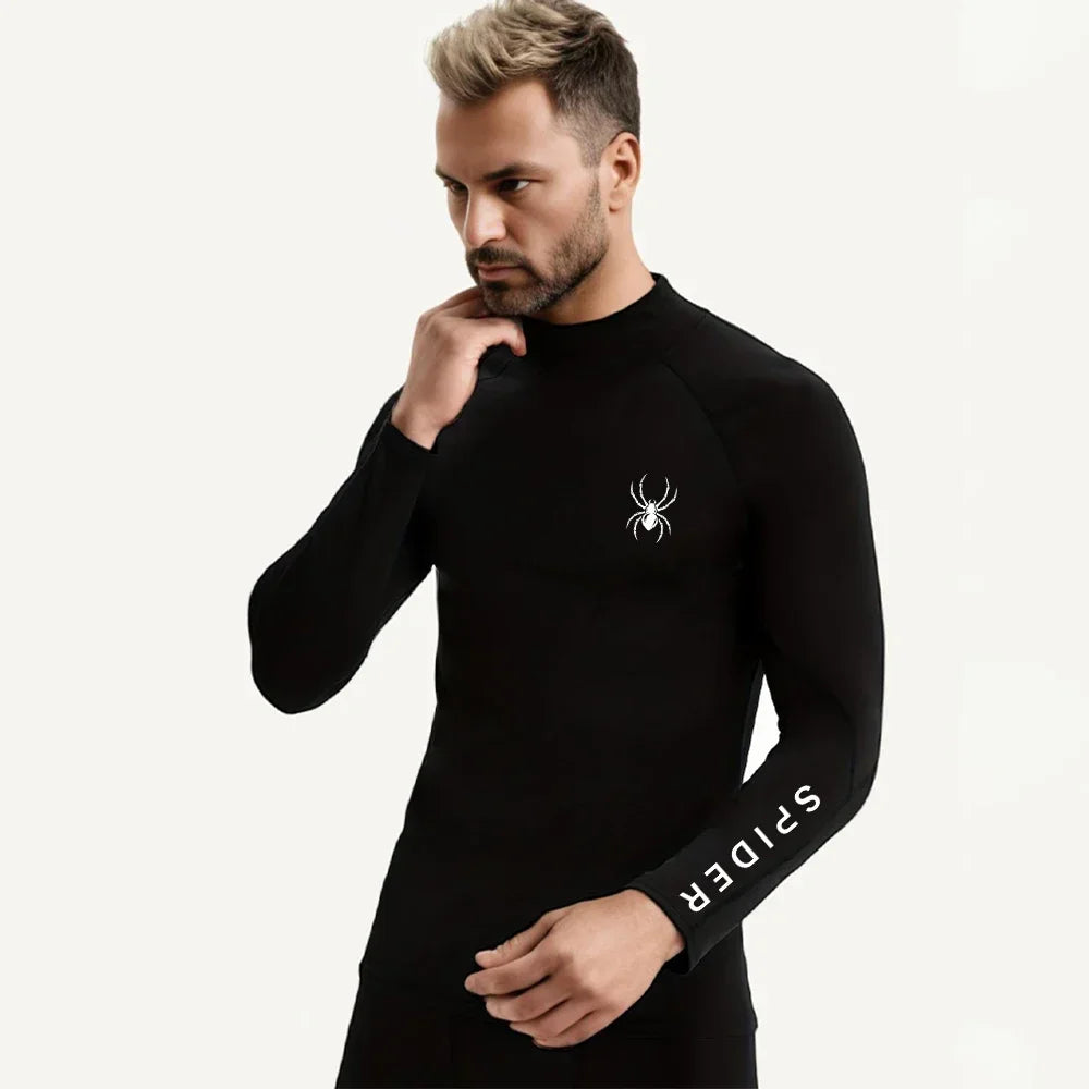 Premium Mens Compression Long Sleeve - Quick Dry Spider Print