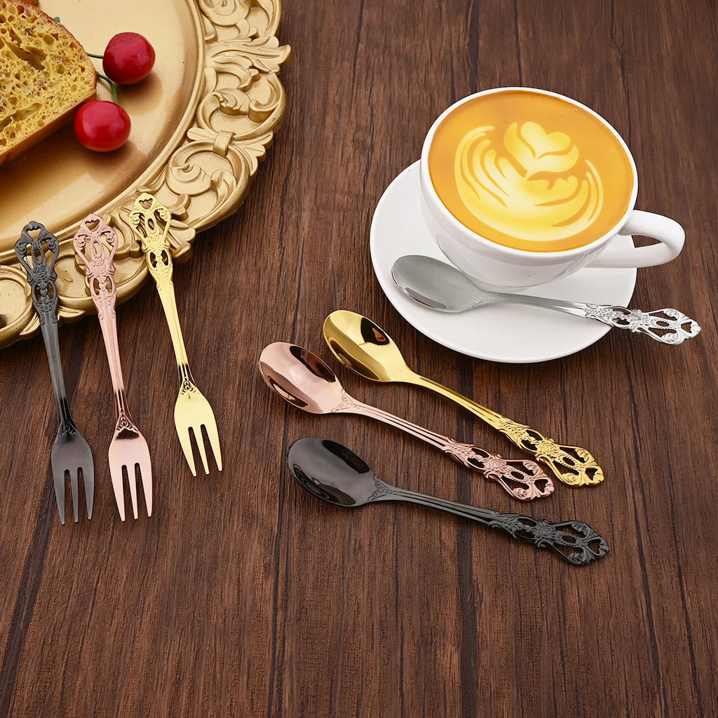 Elegant Rose Gold Dinnerware Set - 20-Piece Flatware