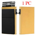 Premium Minimalist Metal Wallet - RFID Blocking Card Holder