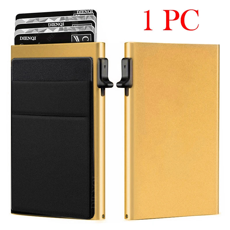 Premium Minimalist Metal Wallet - RFID Blocking Card Holder
