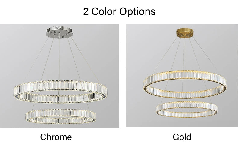 Elegant Crystal Ring Chandelier - Modern Dining Room Lighting