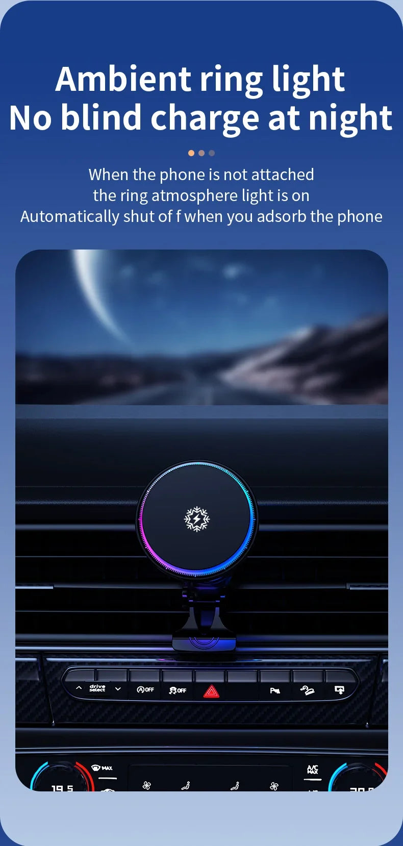 Premium Ice Cooling Magnetic Wireless Car Charger