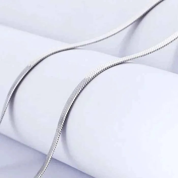 Luxury 925 Sterling Silver 4MM Blade Chain Necklace