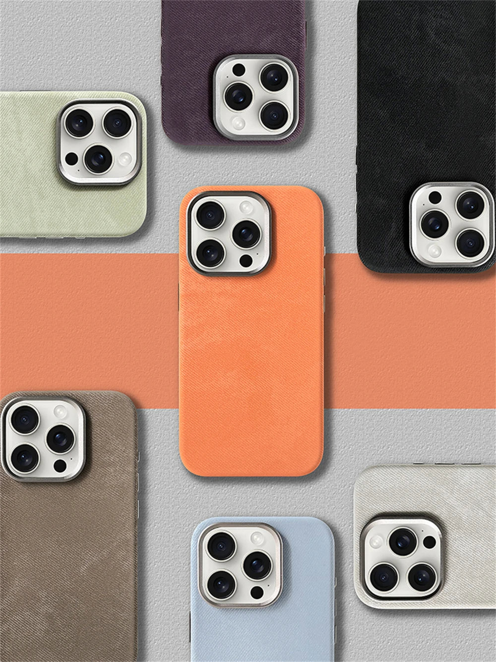 Luxury MagSafe Fiber Leather Shockproof Case - Premium Magnetic Cover