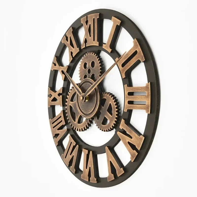 Premium Industrial Gear Wall Clock - Moving Metal Decor