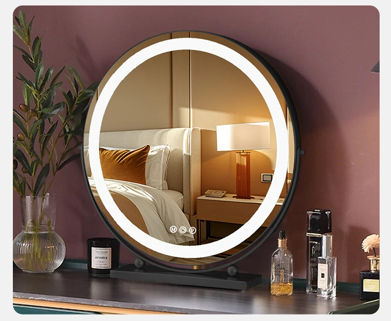 Premium Luxury Gold Makeup Mirror - Aesthetic LED Lights