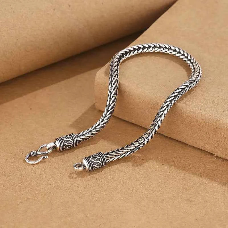 Vintage Sterling Silver Bracelet - Luxury Chain Jewelry