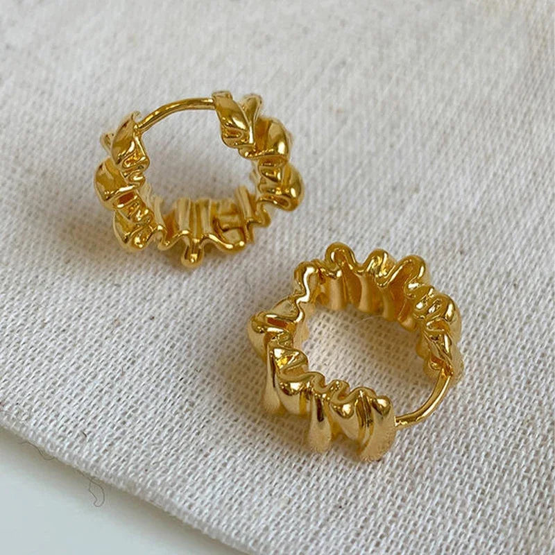 Elegant Geometric Hoop Earrings - Modern Irregular Circle Jewelry