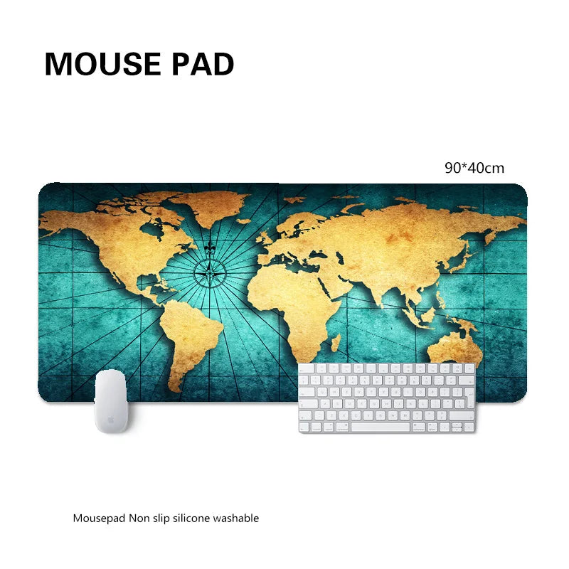 Premium World Map Mouse Pad - Large Desk Mat