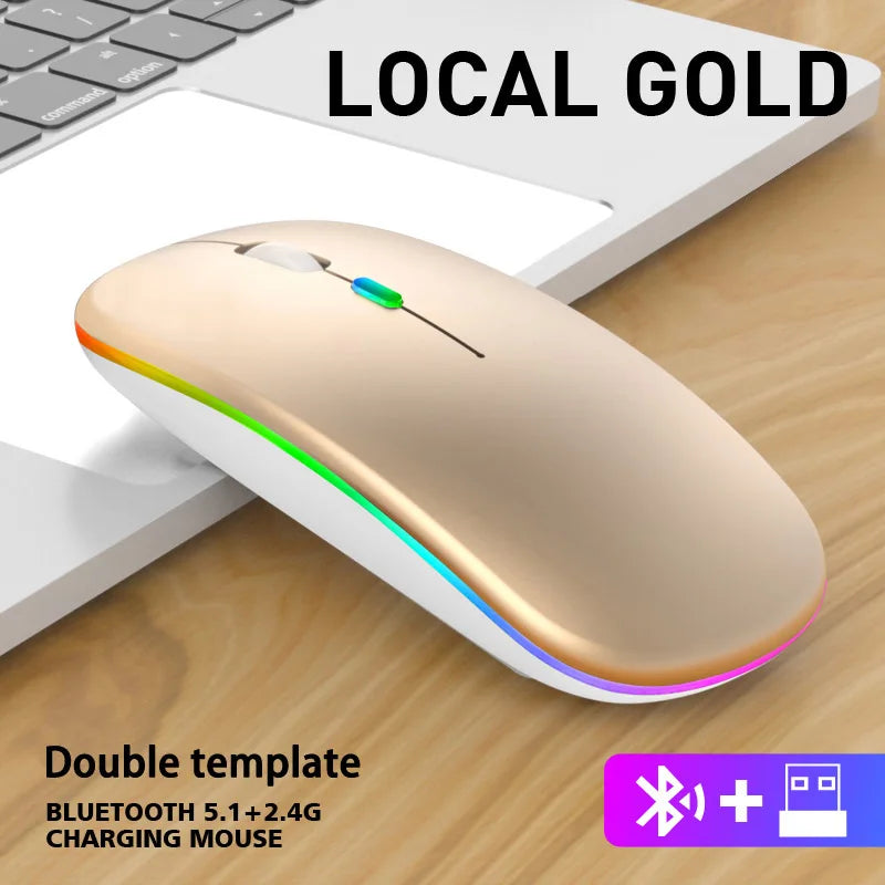 Premium Wireless Rechargeable Mouse - Silent 1600DPI Ergonomic