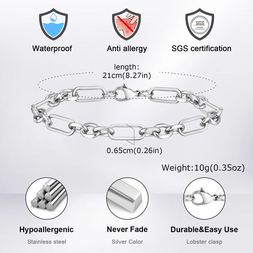 Premium Men's Chain Bracelet - Anti-Allergy Stainless Steel
