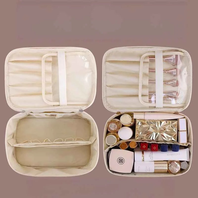 Premium Luxury PU Makeup Bag - Travel Organizer with Zipper
