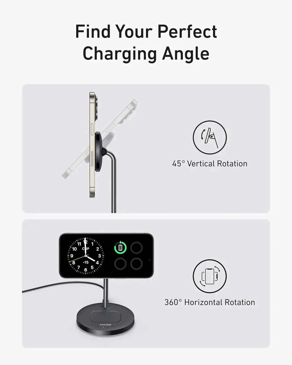 Premium Qi2 Wireless Charger Stand - Fast 15W Magnetic Charging