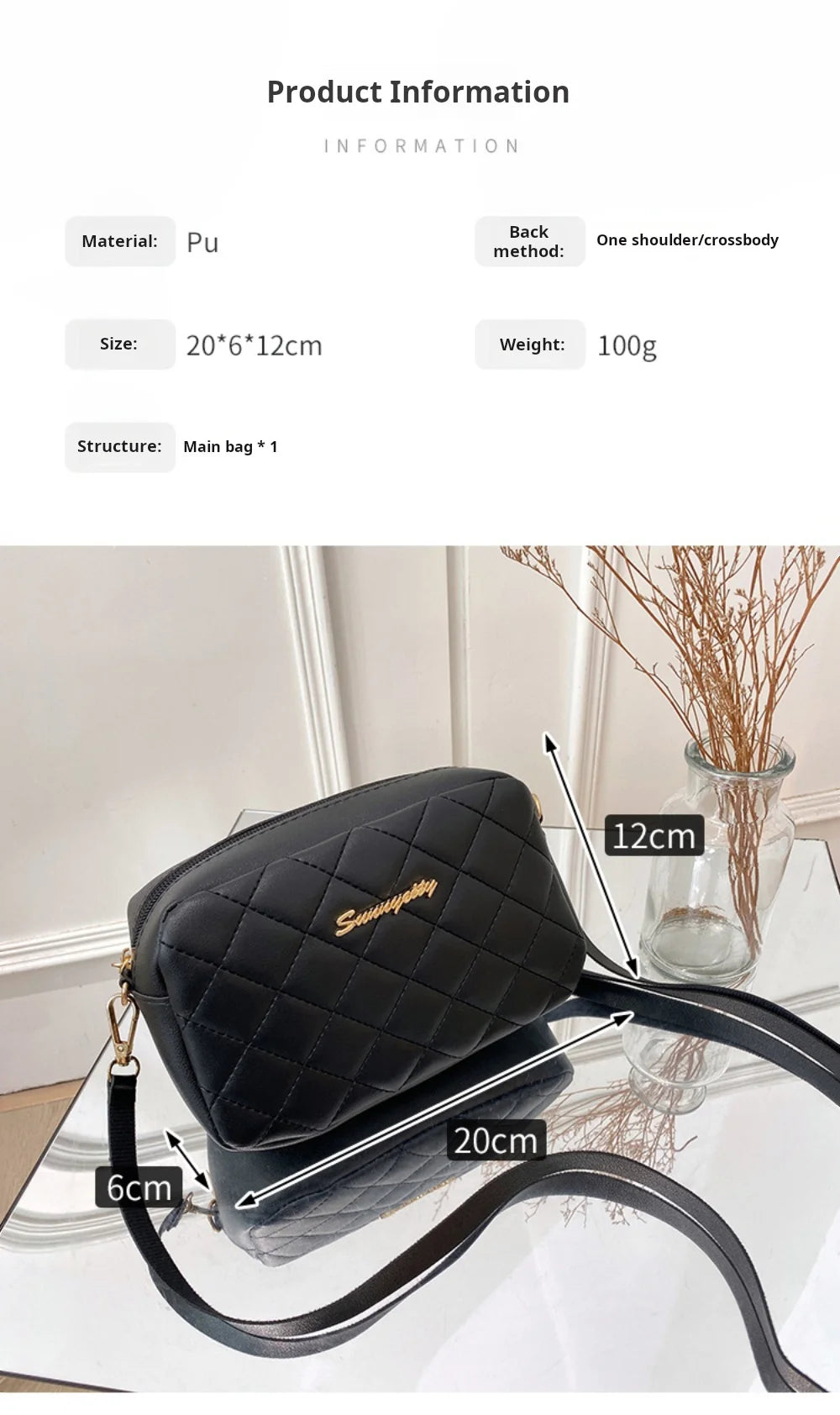 Tassel Embroidery Crossbody Bag - Chic Lingge Plaid Camera Bag with Chain Strap for Women - Tulique