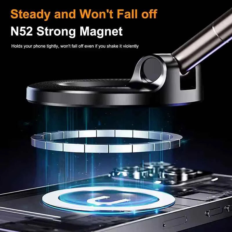 New Strong Magnetic Phone Holder Foldable Design 360° Adjustable Vacuum Car Mount For Cell Phone For Live Streaming 2026