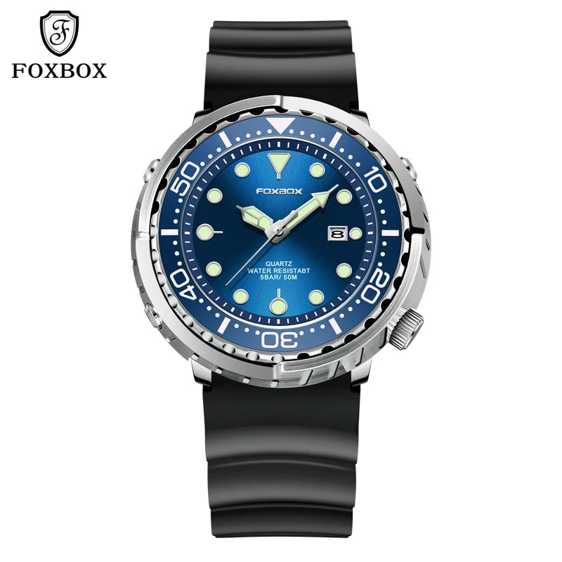 Luxury Mens Quartz Watch - 5ATM Waterproof Sports Clock