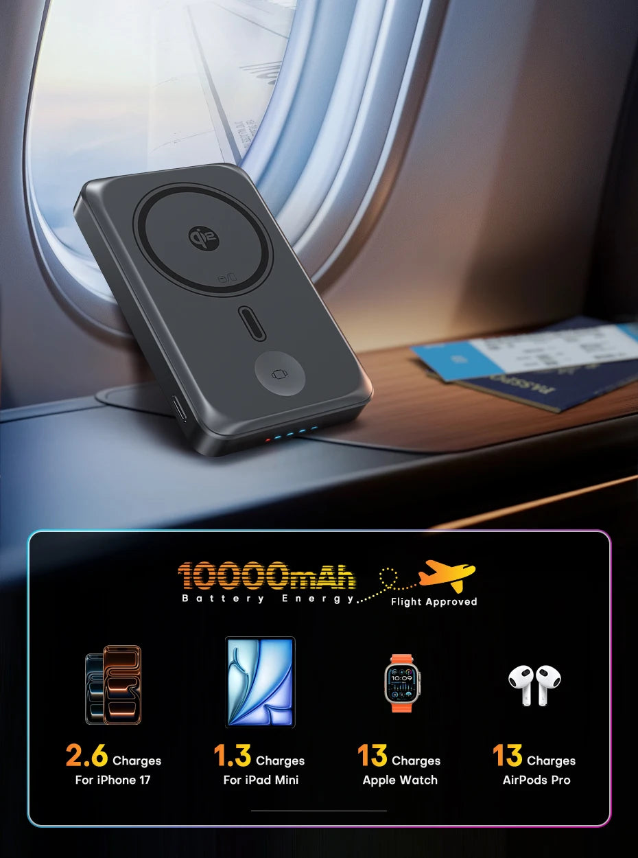 Premium Qi2 Magnetic Power Bank 35W - 10000mAh Fast Wireless Charger