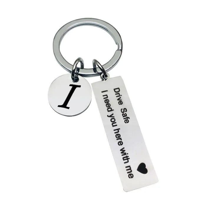 Premium Custom Initial Keychain - Engraved Stainless Steel