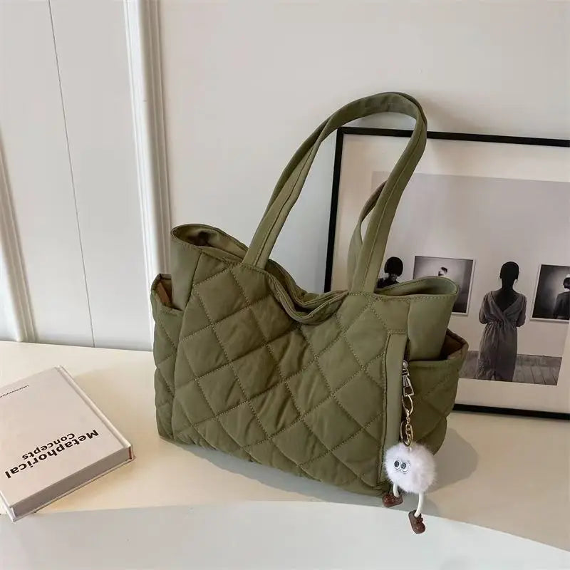 Elegant Quilted Tote Bag - Large Capacity Handbag