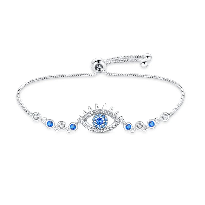 Stunning 925 Silver Zircon Bracelet - Luxury Lucky Symbol Jewelry