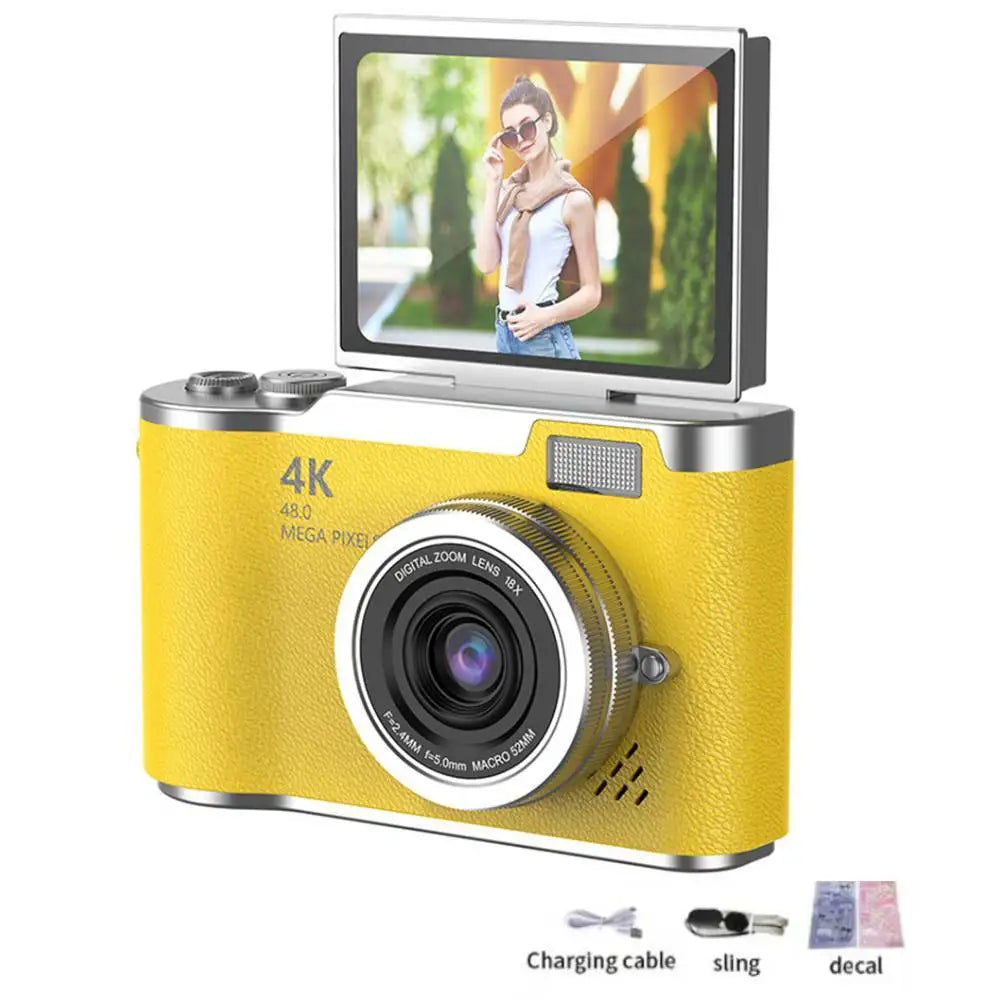 Compact 4K Digital Camera - 48MP HD Selfie Camcorder