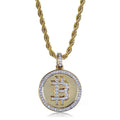 Luxury Bitcoin Pendant Necklace - Crystal Inlaid Crypto Jewelry