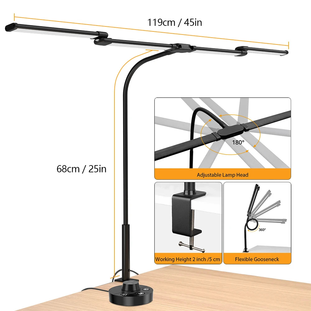 Professional Architect Desk Lamp - 24W Ultra Bright Auto Dimming