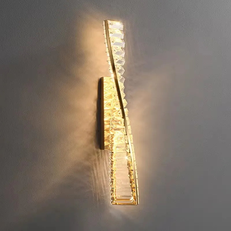 Luxury Crystal Wall Lamp - Gold LED Sconce Lighting