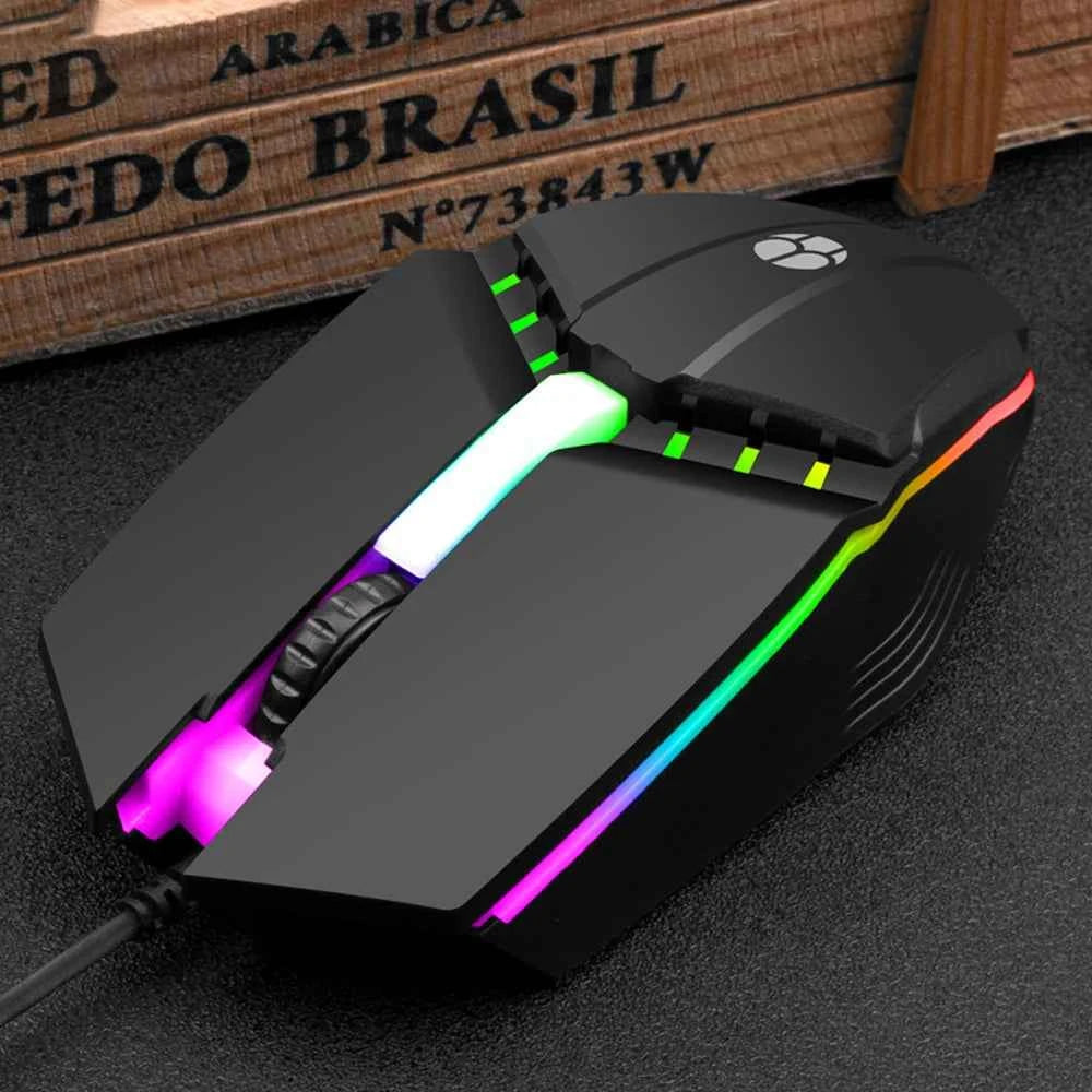 Wired gaming mouse - ergonomic design with 1000 DPI and mute buttons for laptop or PC