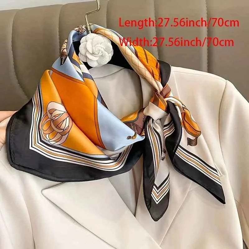 Luxury Silk Square Scarf - Elegant Satin Hair Wrap & Headband