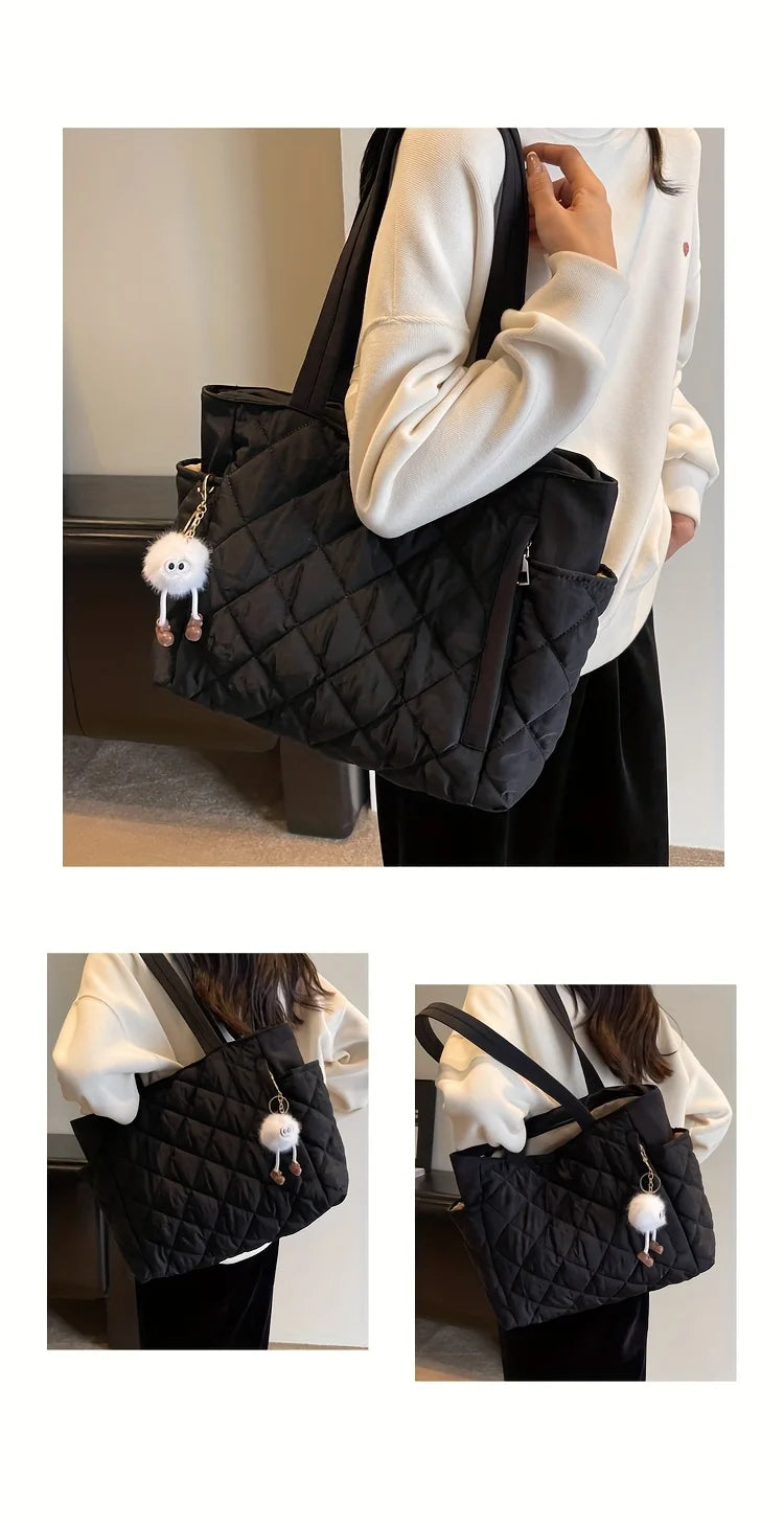 Elegant Quilted Tote Bag - Large Capacity Handbag